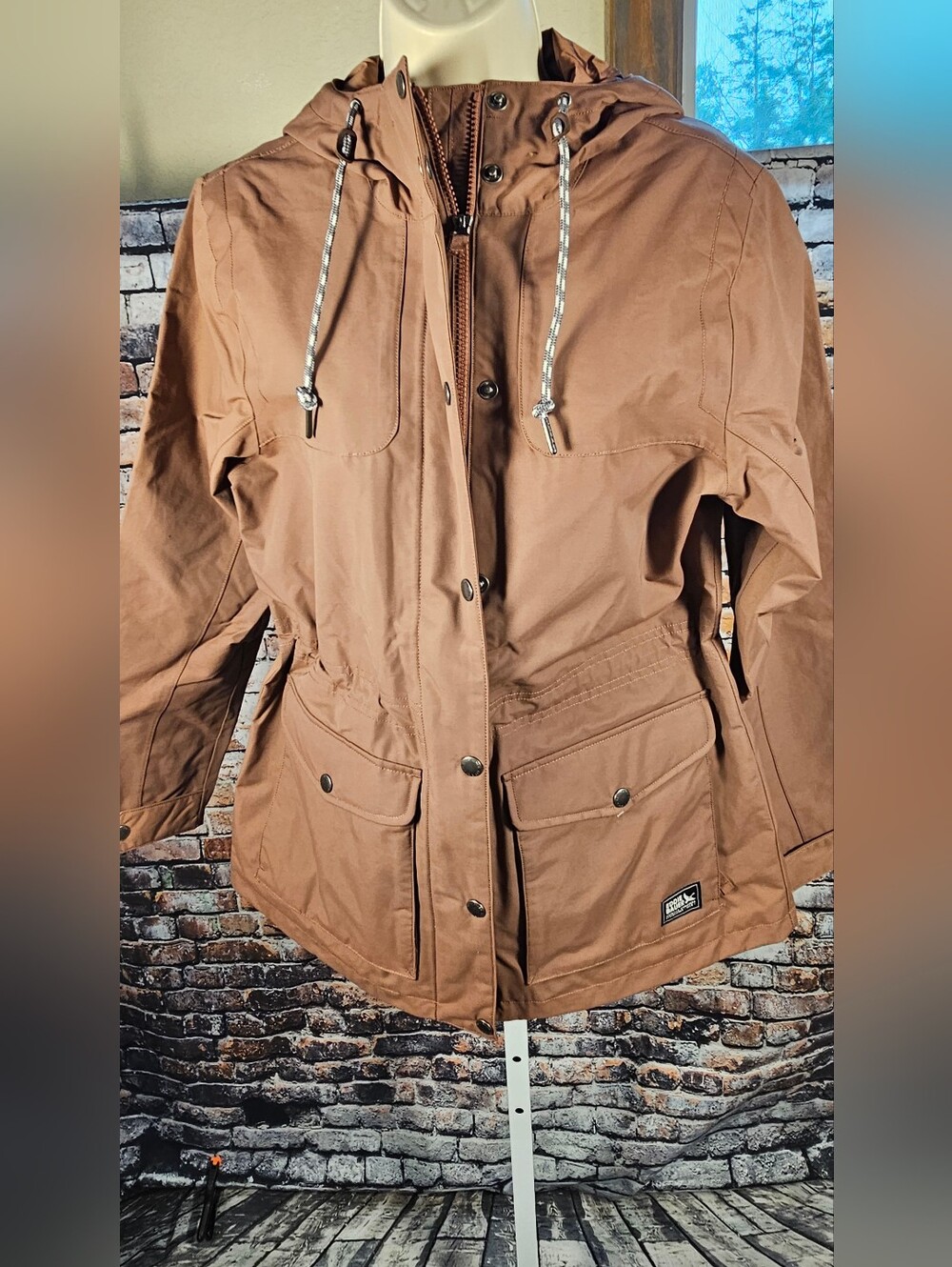 Eddie Bauer Charly Waterproof Rain Jacket Women’s Medium Plum Hooded Utility